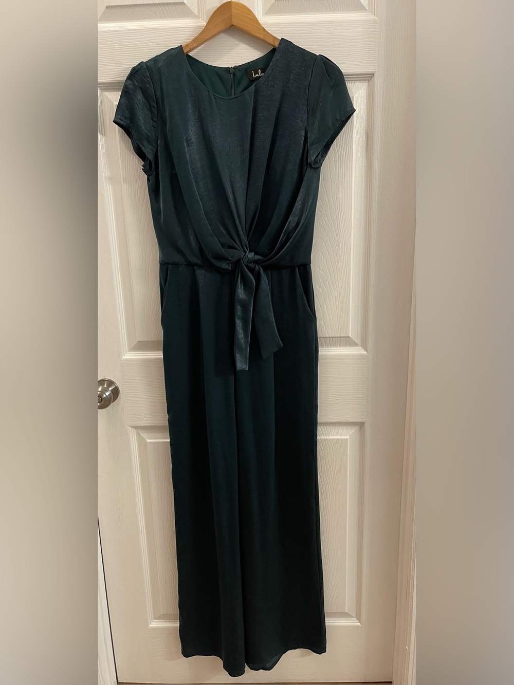 Lulu's Green Knot-Front Jumpsuit Medium